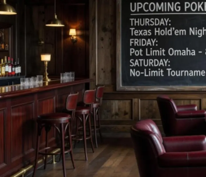 Stylised calendar layout highlighting ADSIGHT LTD offline poker nights across the week.
